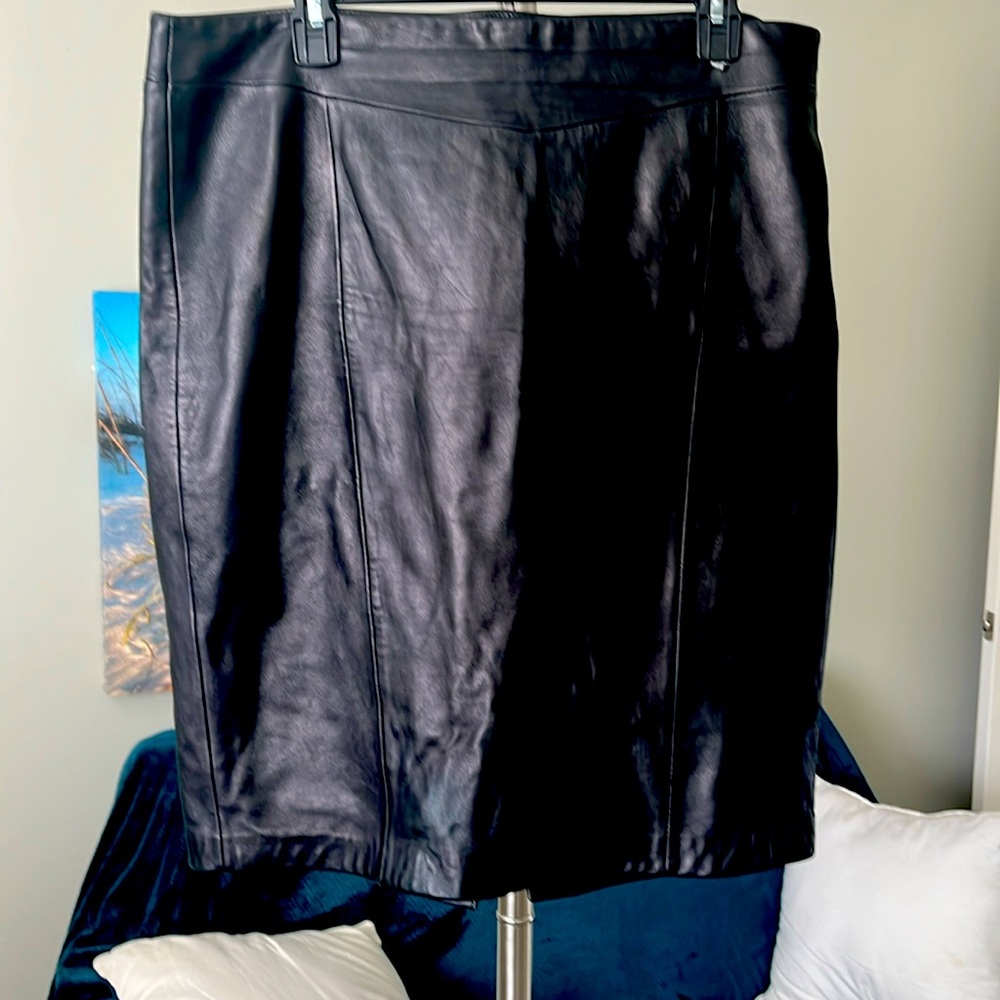 Black Leather Antonio Melani Skirt